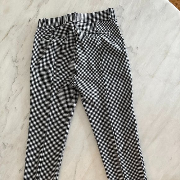 J. Crew Cameron Trousers - Size 6 - Black/White Gingham Checkered Pattern - Picture 2 of 6